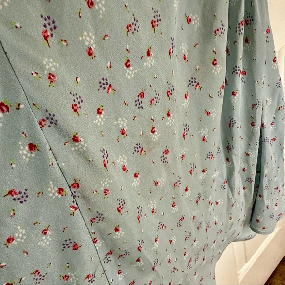 LoveShackFancy Jolene Silk Skirt in Blue - Picture 13 of 13